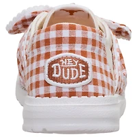 Women's Hey Dude  White/Texas Orange Texas Longhorns Wendy Bow Casual Slip-On Shoes