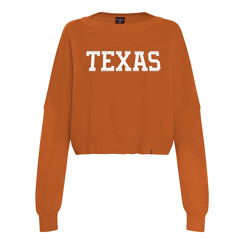 Pull oversize en tricot lierre orange brûlé Texas Longhorns pour femme Hype and Vice
