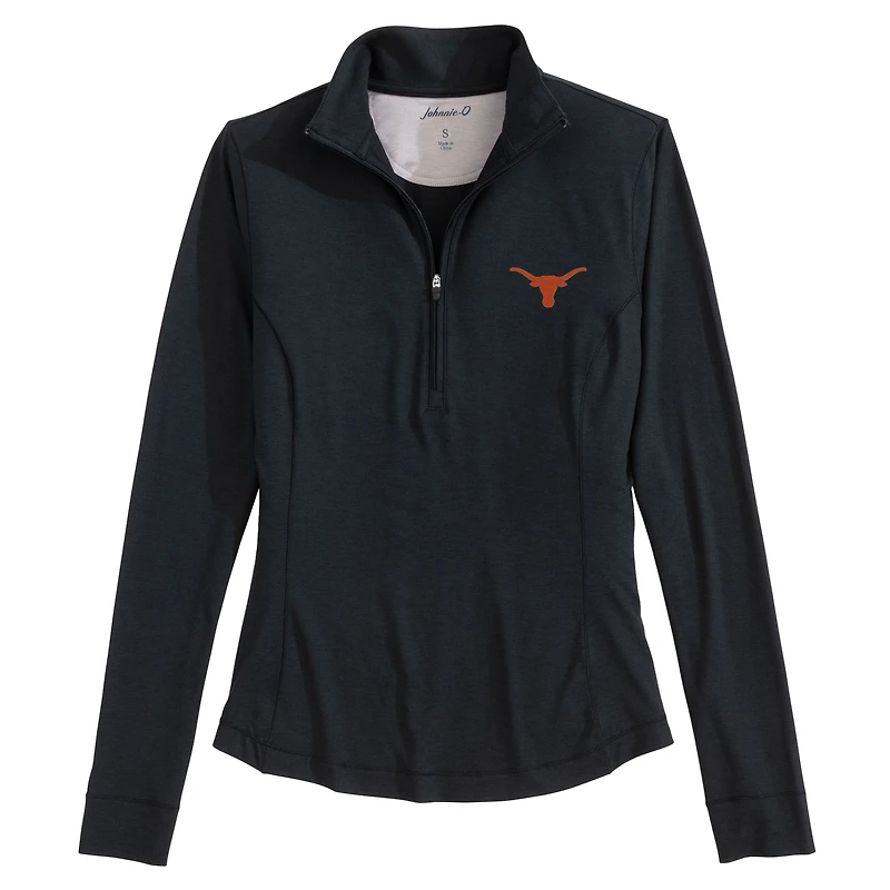 Pull à demi-zip Susie noir Texas Longhorns de johnnie-O pour femme