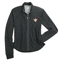Veste johnnie-O Heather Black Texas Longhorns Tomi à fermeture éclair intégrale en mélange de trois matières pour femmes