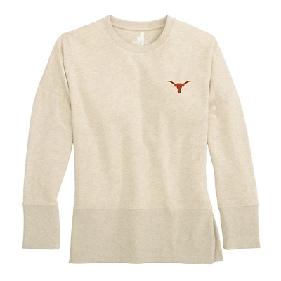 Women's johnnie-O Oatmeal Texas Longhorns Brittany Tri-Blend Sweatshirt