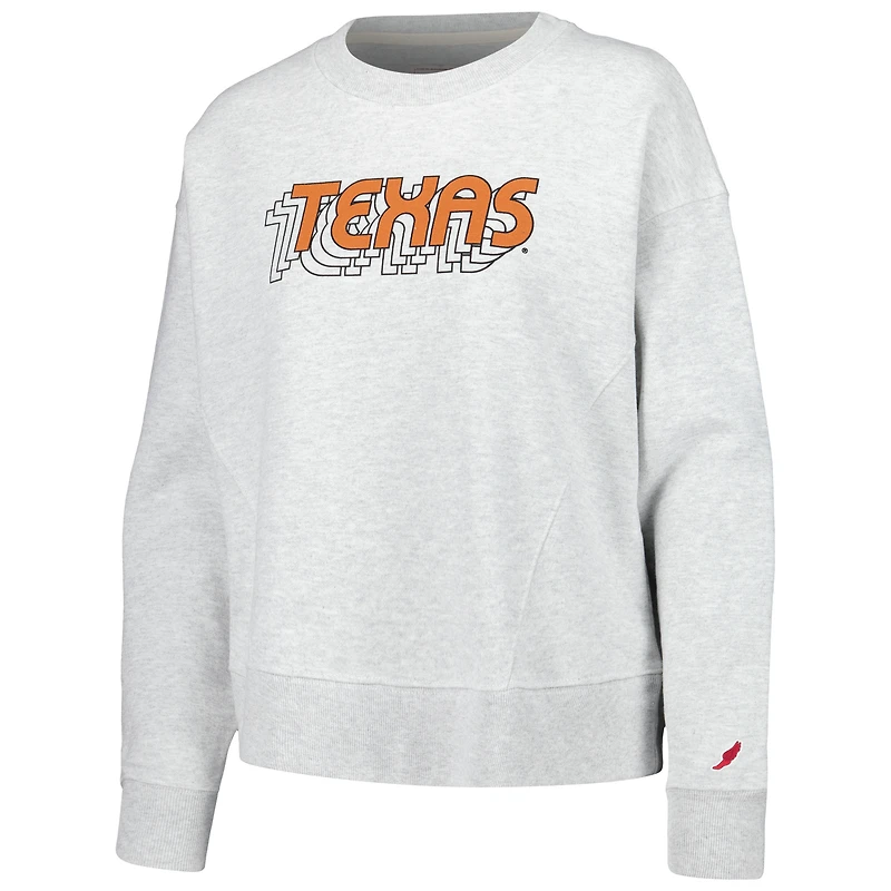 Women's League Collegiate Wear Ash Texas Longhorns Boxy Pullover Sweatshirt