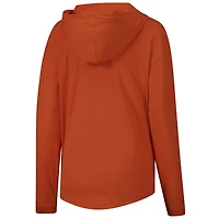 T-shirt à capuche manches longues et col en V Texas Orange Longhorns Slub pour femmes