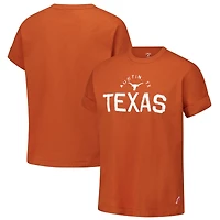 T-shirt à revers roulé Texas Longhorns Slub Orange de la Ligue universitaire féminine
