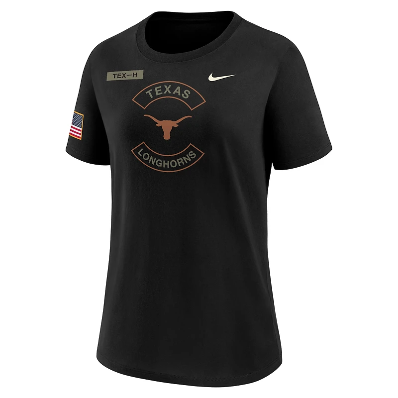 Women's Nike Black Texas Longhorns 2025 Military Appreciation Dri-FIT T-Shirt
