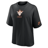 T-shirt Nike noir Texas Longhorns Legacy Established Boxy pour femme