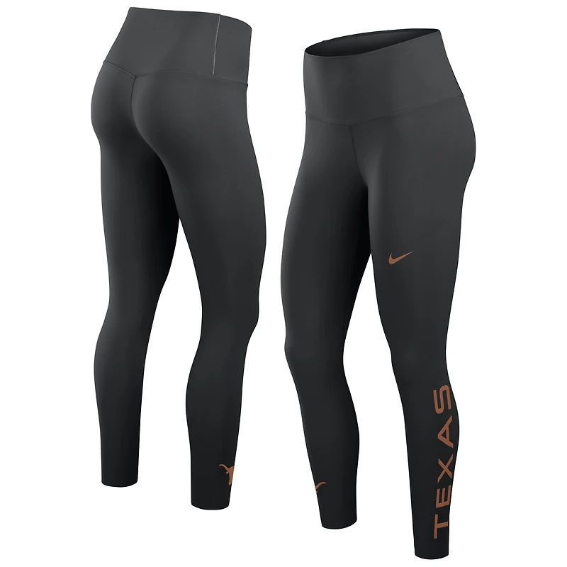 Leggings 7/8 Nike Texas Longhorns Zenvy taille haute Dri-FIT noirs pour femmes