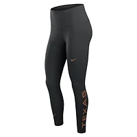 Women's Nike Black Texas Longhorns Zenvy High Rise Dri-FIT 7/8 Leggings