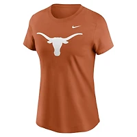 T-shirt Nike orange brûlé avec logo Primetime des Texas Longhorns pour femme