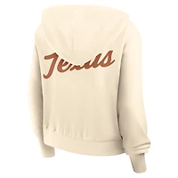 Women's Nike Cream Texas Longhorns Cropped Chill Full-Zip Hoodie