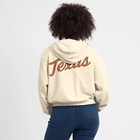 Women's Nike Cream Texas Longhorns Cropped Chill Full-Zip Hoodie