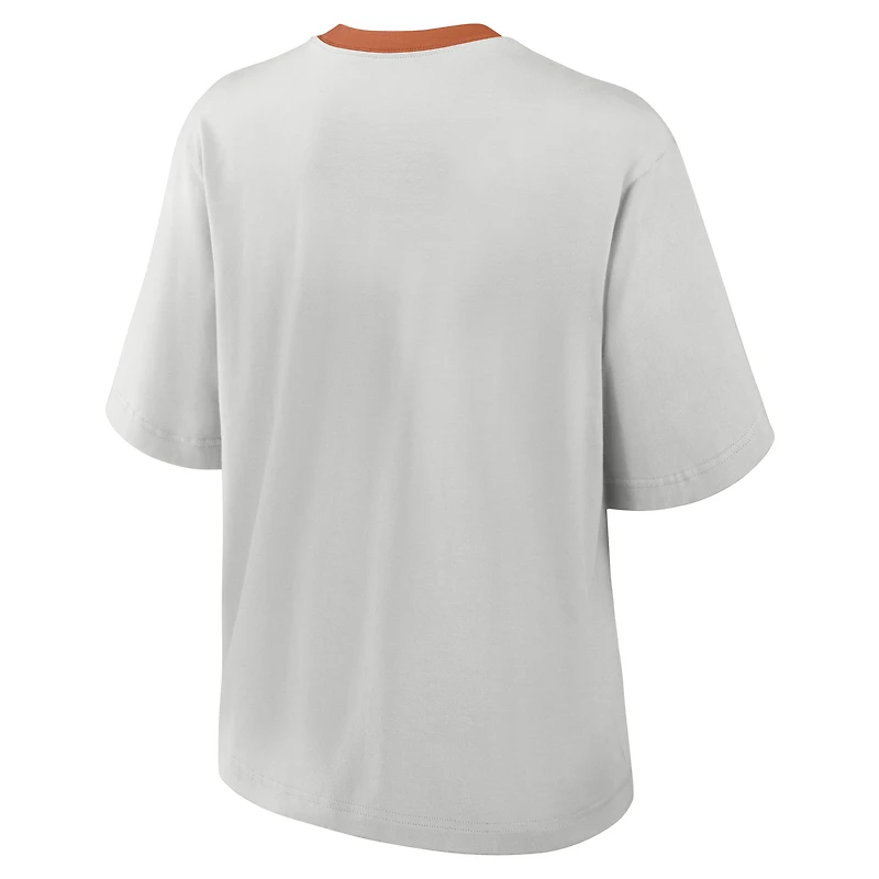 Women's Nike Gray Texas Longhorns Legacy Arch Script Boxy T-Shirt