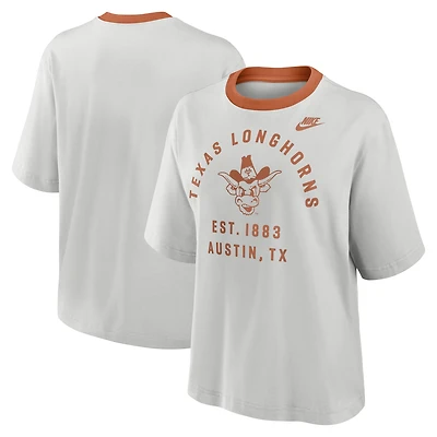 Women's Nike Gray Texas Longhorns Legacy Arch Script Boxy T-Shirt