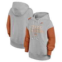 Sweat à capuche surdimensionné Legacy Phoenix pour femme Nike, gris chiné/orange Texas Longhorns