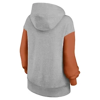 Women's Nike Heather Gray/Texas Orange Texas Longhorns Oversized Legacy Phoenix Pullover Hoodie