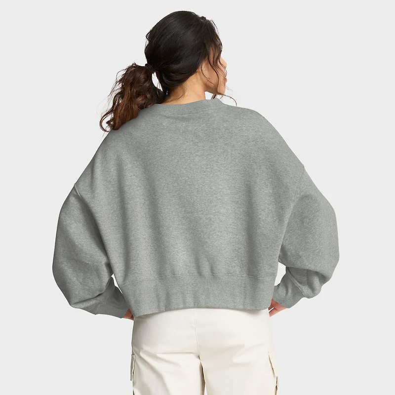 Women's Nike Heather Gray Texas Longhorns Oversized Phoenix Arch Pullover Sweatshirt