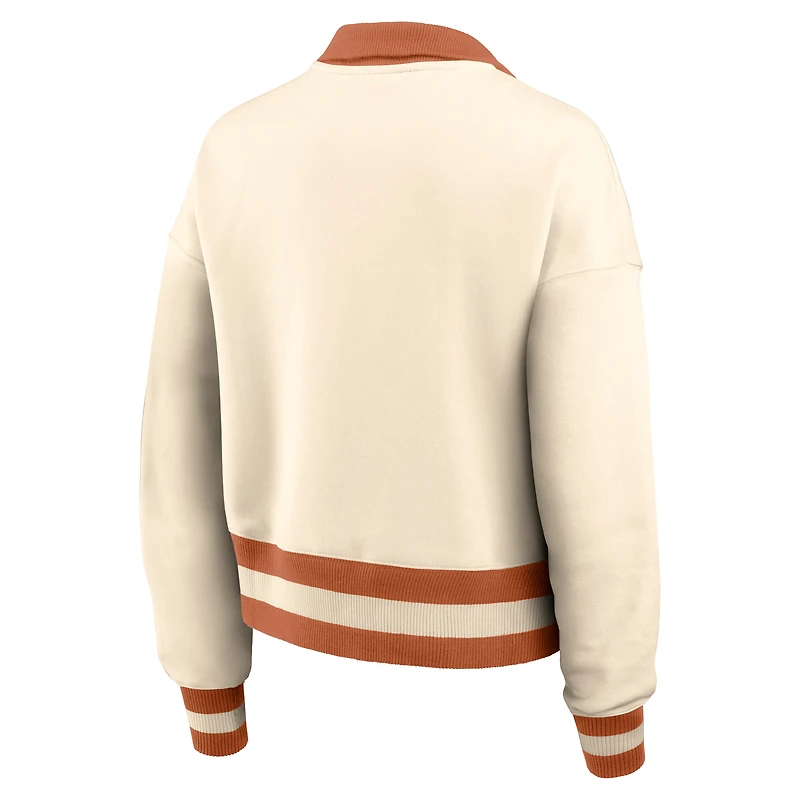 Sweat-shirt Nike Tan Texas Longhorns Legacy à demi-zip pour femme