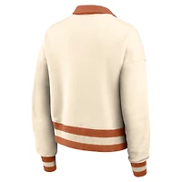 Sweat-shirt Nike Tan Texas Longhorns Legacy à demi-zip pour femme