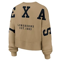 Women's Nike Tan Texas Longhorns Oversized Phoenix 2-Hit Pullover Sweatshirt