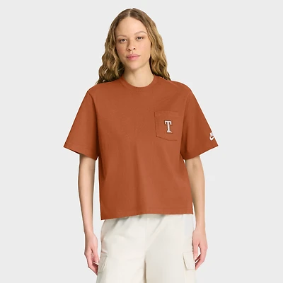 Women's Nike Texas Orange Longhorns Legacy Pocket Boxy T-Shirt