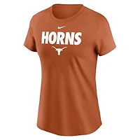 T-shirt Nike Texas Orange Longhorns Local Ultimate Chant pour femme
