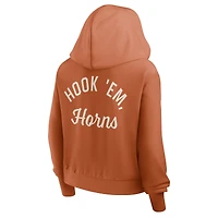 Sweat à capuche court zippé Nike Texas Orange Longhorns Mantra pour femme
