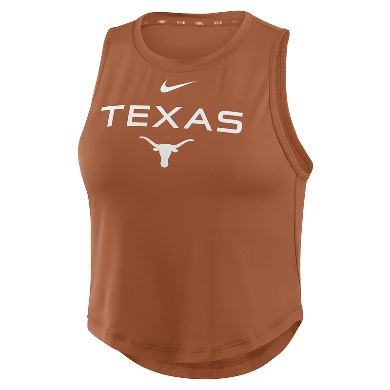 Débardeur court Nike Texas Orange Longhorns One Dri-FIT pour femme