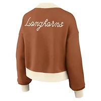 Veste bomber zippée courte et oversize Nike Texas Orange Longhorns pour femme