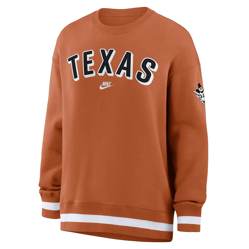 Sweat-shirt Nike Texas Orange Longhorns surdimensionné Legacy Phoenix pour femme