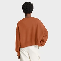Women's Nike Heather Gray Texas Longhorns Oversized Phoenix Arch Pullover Sweatshirt