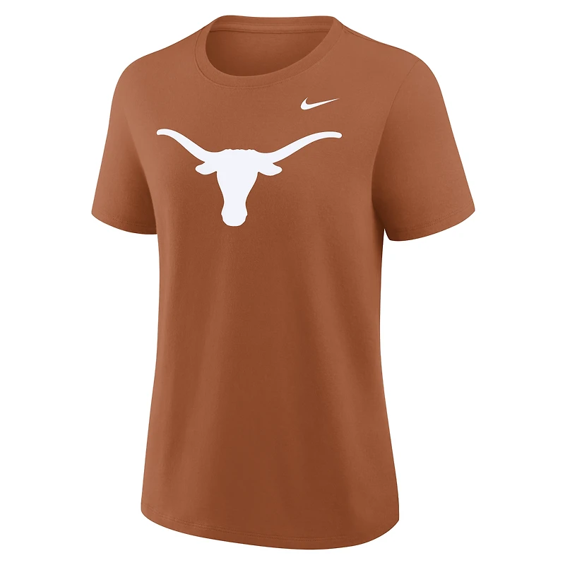 T-shirt Nike Texas Orange pour femmes avec logo principal des Longhorns