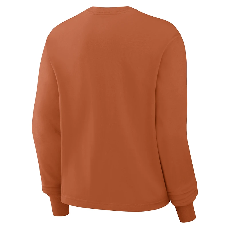 Women's Nike Texas Orange Longhorns Primetime University Boxy Long Sleeve T-Shirt