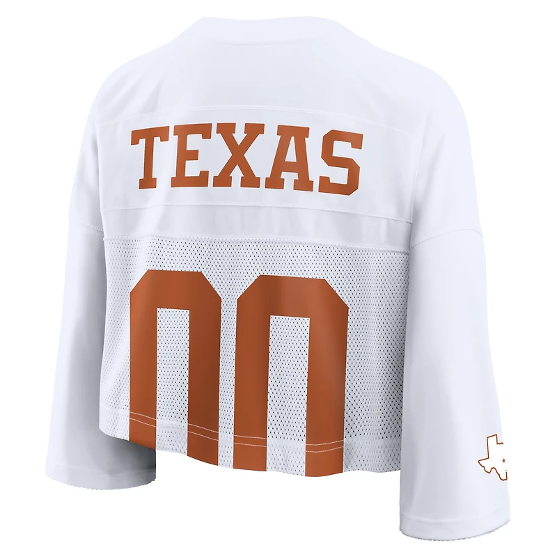 Maillot court Nike Texas Longhorns blanc en maille Dri-FIT Fashion pour femme