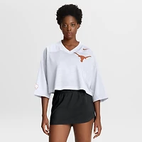 Women's Nike White Texas Longhorns Cropped Mesh Dri-FIT Fashion Jersey