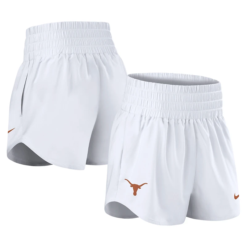Short Nike Performance One Dri-FIT taille haute blanc Texas Longhorns pour femme