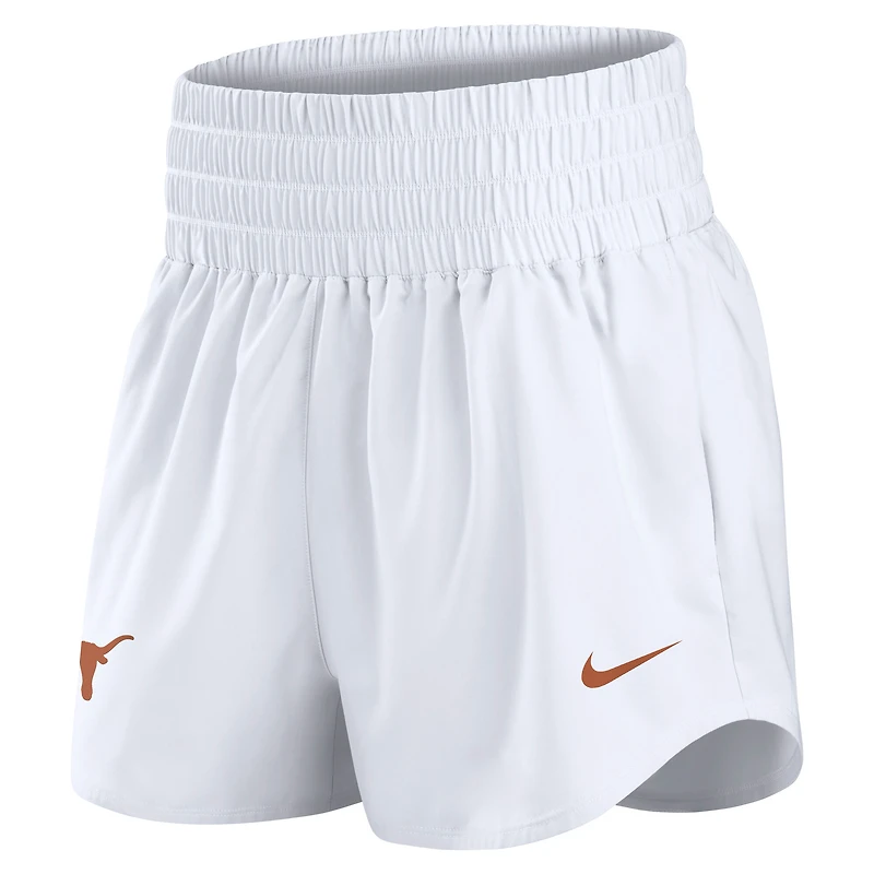 Women's Nike White Texas Longhorns Performance One Dri-FIT High-Rise Shorts