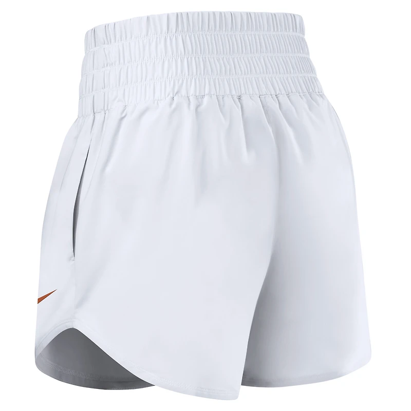Women's Nike White Texas Longhorns Performance One Dri-FIT High-Rise Shorts