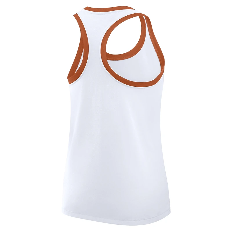 Women's Nike White Texas Longhorns Uni Name Tri-Blend Dri-FIT Tank Top