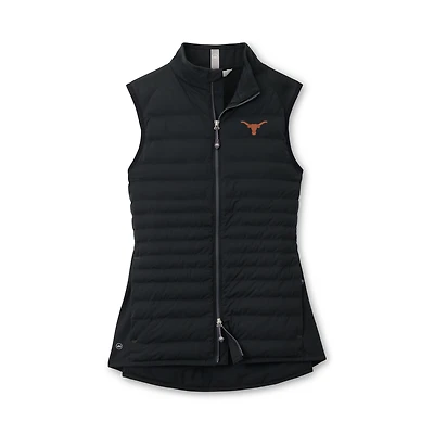 Gilet zippé hybride noir Peter Millar Texas Longhorns Fuse pour femme
