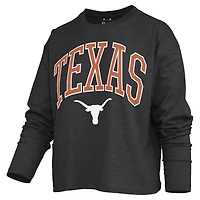 Women's Pressbox Texas Longhorns Motley Boxy Waist-Length Long Sleeve T-Shirt