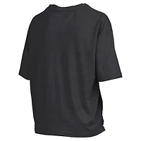 Women's Pressbox Black Texas Longhorns Motley Crew Bishop Waist Length Oversized Slub T-Shirt