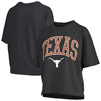Women's Pressbox White Texas Longhorns Nelson Arch Over Logo Waist Length Oversized Slub T-Shirt