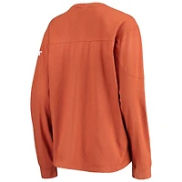 Women's Pressbox Burnt Orange Texas Longhorns Edith Long Sleeve Oversized Top