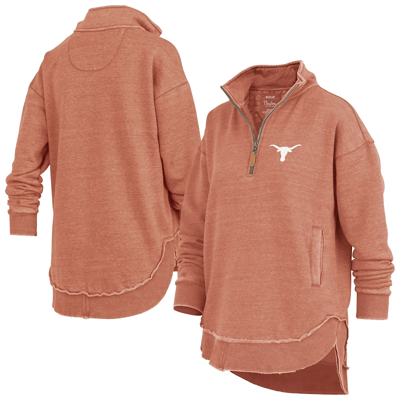 Sweat-shirt zippé quart de tour pour femme, poncho Northfork Sojourn, orange brûlé, Texas Longhorns Pressbox
