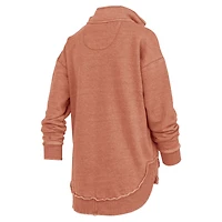 Sweat-shirt zippé quart de tour pour femme, poncho Northfork Sojourn, orange brûlé, Texas Longhorns Pressbox