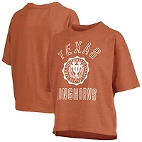 Women's Pressbox Burnt Orange Texas Motley Crew Bishop Waist Length Oversized Slub T-Shirt