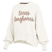 Sweat-shirt oversize à enfiler Chelsea Texas Longhorns pour femme de couleur crème Pressbox