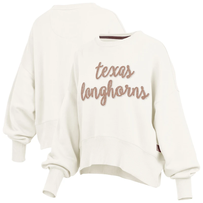 Sweat-shirt oversize à enfiler Chelsea Texas Longhorns pour femme de couleur crème Pressbox