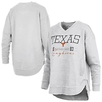 Women's Pressbox  Heather Gray Texas Longhorns Marcus East Hall Poncho V-Neck Sweatshirt