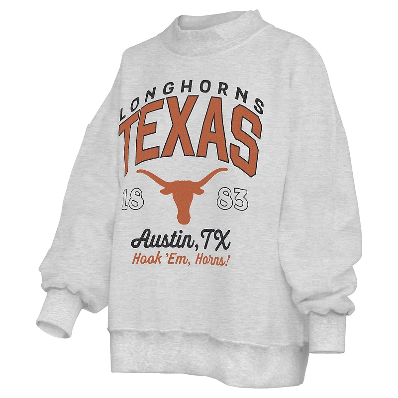 Sweat-shirt réversible Pressbox pour femmes, gris chiné, Texas Longhorns